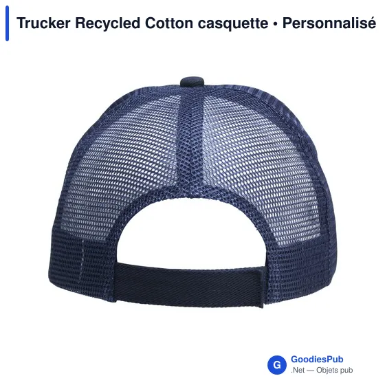 Casquette Trucker personnalisable en coton recyclé avec logo - Image 2