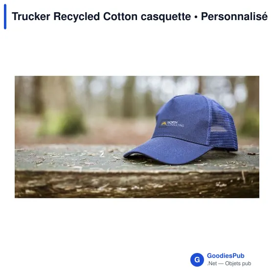 Casquette Trucker personnalisable en coton recyclé avec logo - Image 3