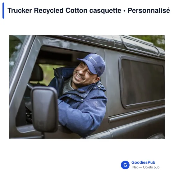Casquette Trucker personnalisable en coton recyclé avec logo - Image 4