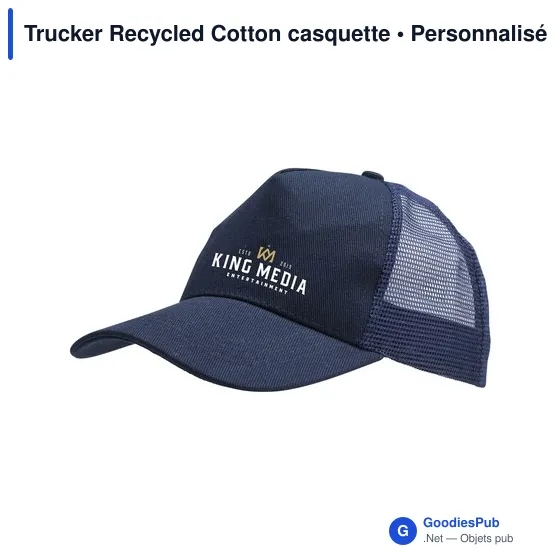 Casquette Trucker personnalisable en coton recyclé avec logo - Image 5