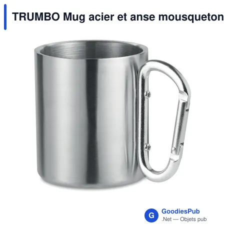 TRUMBO Mug acier et anse mousqueton.