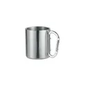 Variante argenté mat - TRUMBO Mug acier et anse mousqueton.