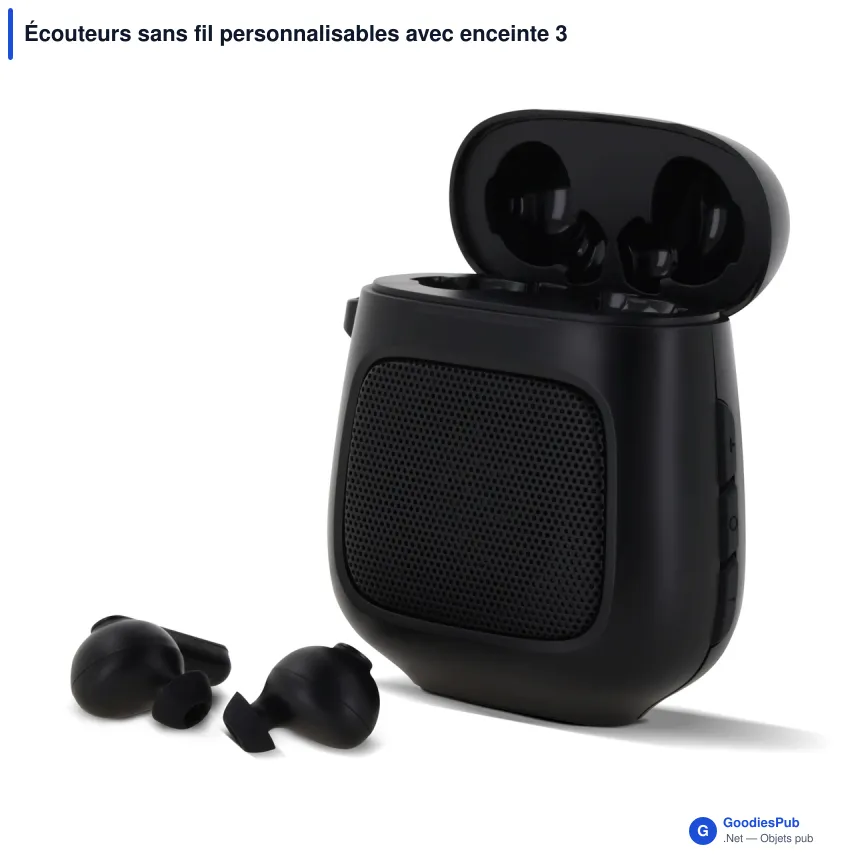 Écouteurs sans fil personnalisables avec enceinte 3W et logo - TruWireless - Image 2
