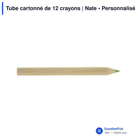 Tube de 12 crayons personnalisable avec logo - Nate - Image 2