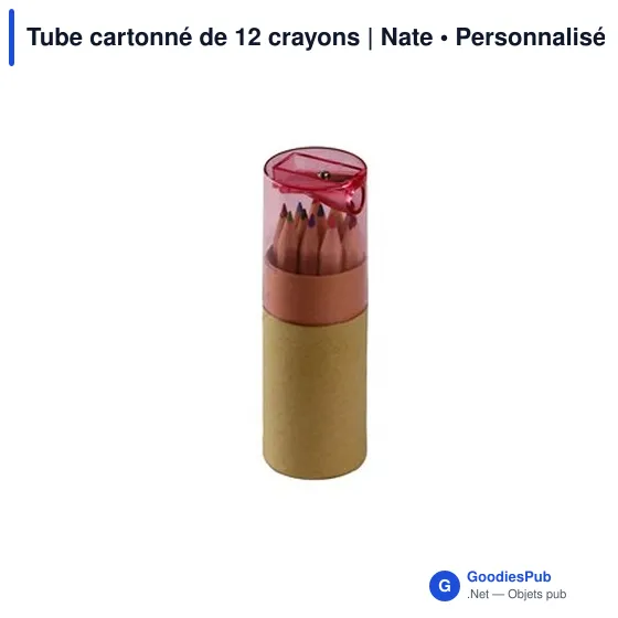 Tube de 12 crayons personnalisable avec logo - Nate - Image 4