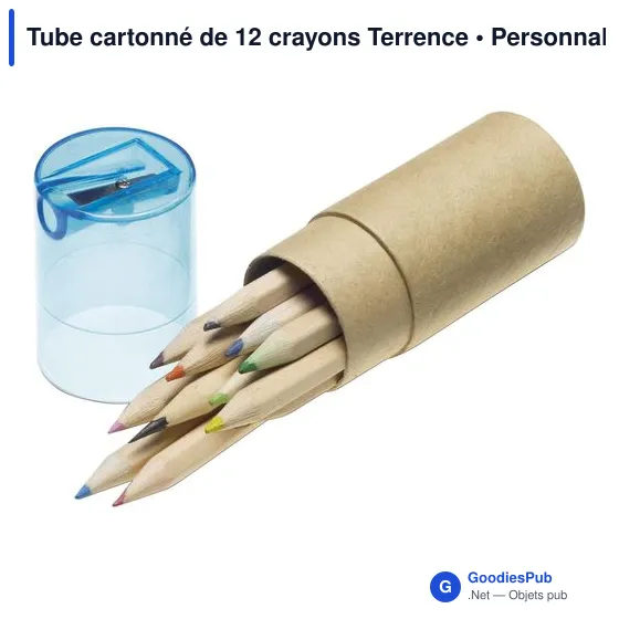 Tube cartonné de 12 crayons Terrence - Image 11