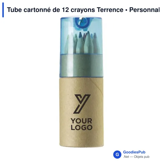 Tube cartonné de 12 crayons Terrence - Image 12