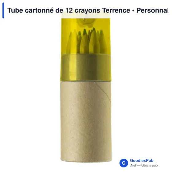 Tube cartonné de 12 crayons Terrence - Image 5