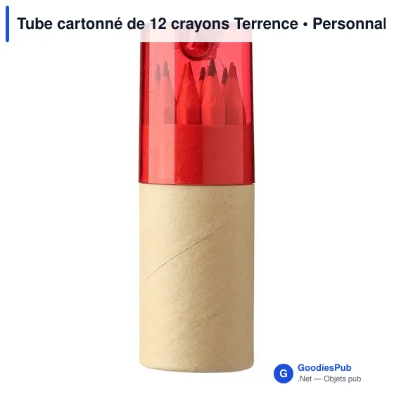 Tube cartonné de 12 crayons Terrence - Image 9