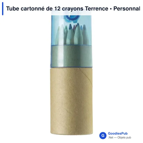 Tube cartonné de 12 crayons Terrence - Image 10