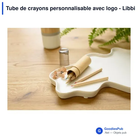 Tube de crayons personnalisable avec logo - Libbie - Image 5