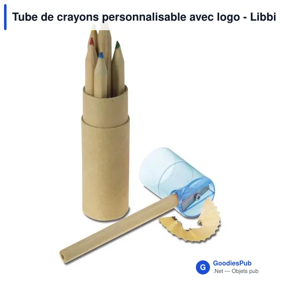 Tube de crayons personnalisable avec logo - Libbie - Image 6