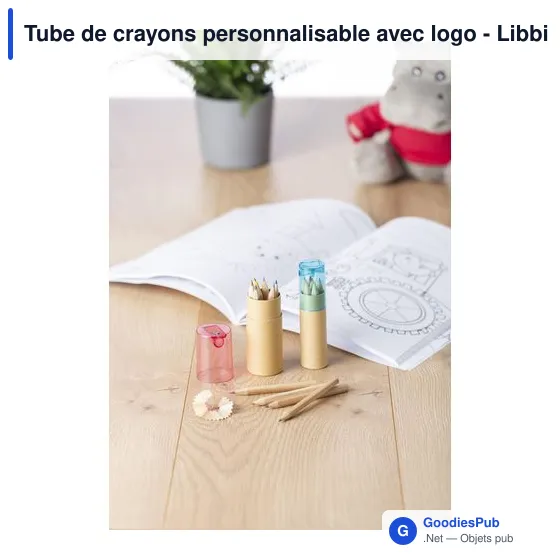 Tube de crayons personnalisable avec logo - Libbie - Image 8