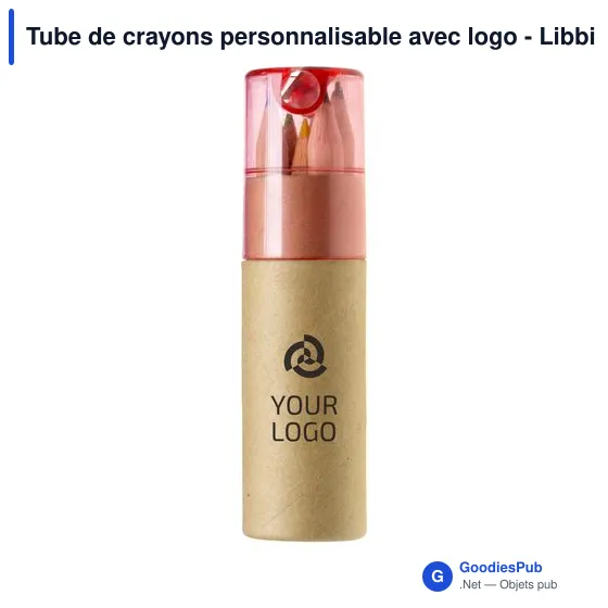 Tube de crayons personnalisable avec logo - Libbie - Image 9