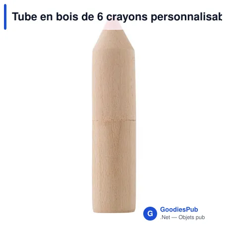 Tube en bois de 6 crayons personnalisable avec logo - Francis