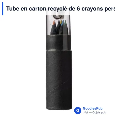 Tube en carton recyclé de 6 crayons personnalisables avec logo