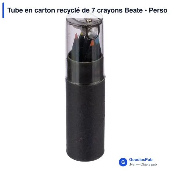 Tube en carton recyclé de 6 crayons personnalisables avec logo - Image 2