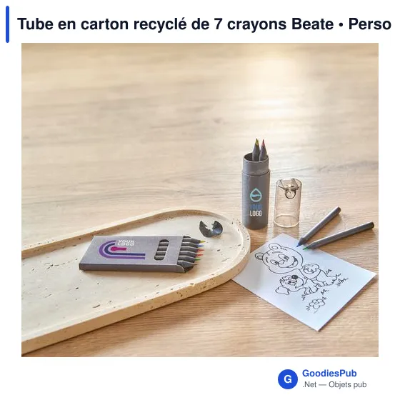 Tube en carton recyclé de 6 crayons personnalisables avec logo - Image 5