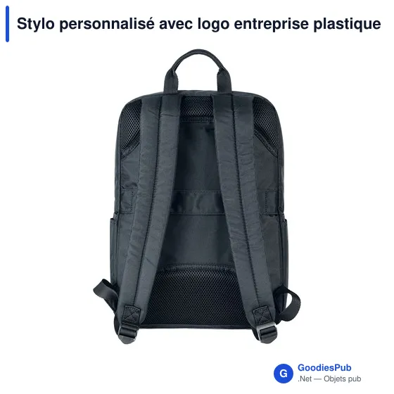 Stylo personnalisé avec logo entreprise plastique recyclé noir - Image 4