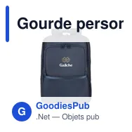 Gourde personnalisée avec logo entreprise pet recyclé noir - Miniature 1
