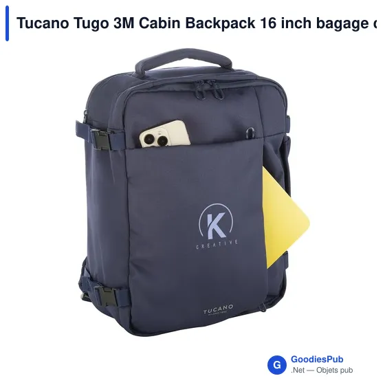 Sac à dos cabine personnalisable Tucano Tugo 3M avec logo - Image 4