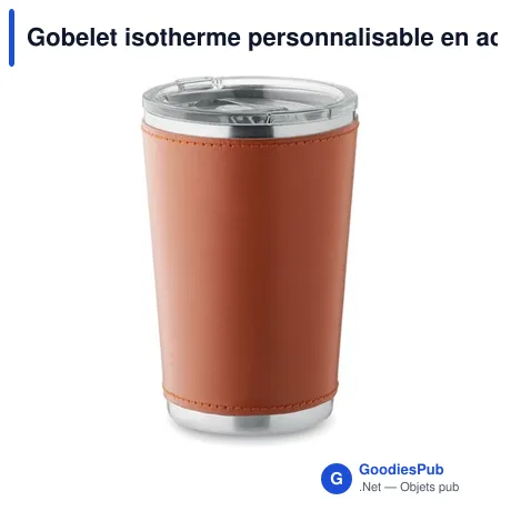 Gobelet isotherme personnalisable en acier inoxydable avec logo