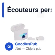 Écouteurs personnalisables blancs avec logo - TCL MoveAudio S108 - Miniature 1