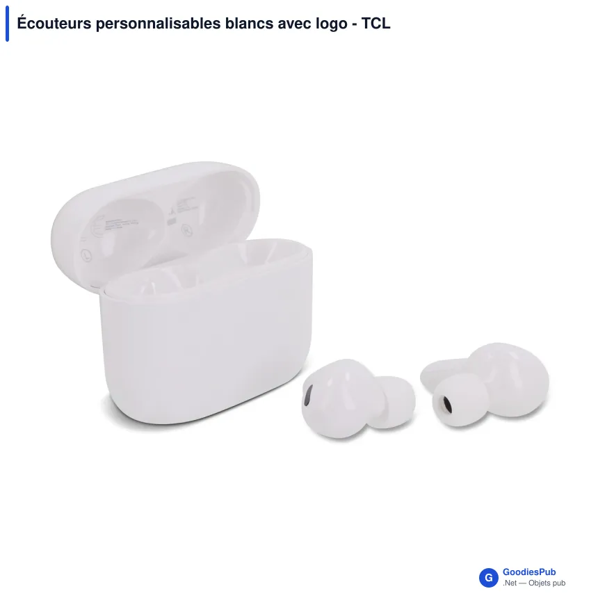 Écouteurs personnalisables blancs avec logo - TCL MoveAudio S108 - Image 2