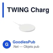 TWING Chargeur sans fil ABS recyclé - Miniature 1