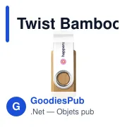 Clé USB personnalisable Twist Bamboo 64 Go avec logo - Miniature 1
