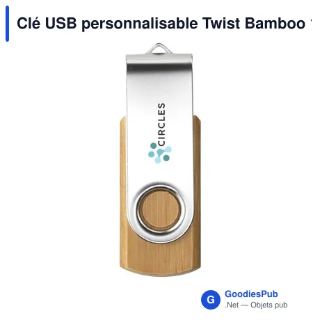 Clé USB personnalisable Twist Bamboo 16 Go avec logo