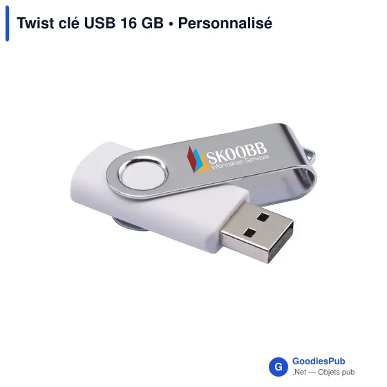 Clé USB personnalisable 16 Go avec logo - Twist - Image 2