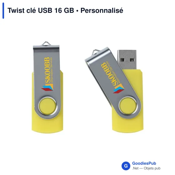 Clé USB personnalisable 16 Go avec logo - Twist - Image 3