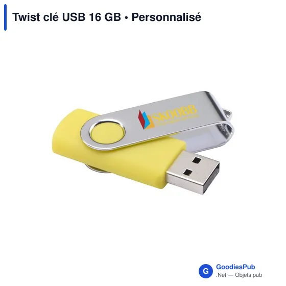 Clé USB personnalisable 16 Go avec logo - Twist - Image 4