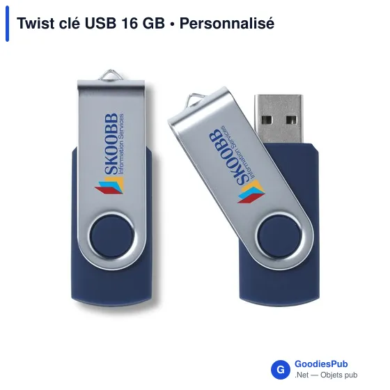 Clé USB personnalisable 16 Go avec logo - Twist - Image 5