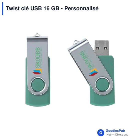 Clé USB personnalisable 16 Go avec logo - Twist - Image 9