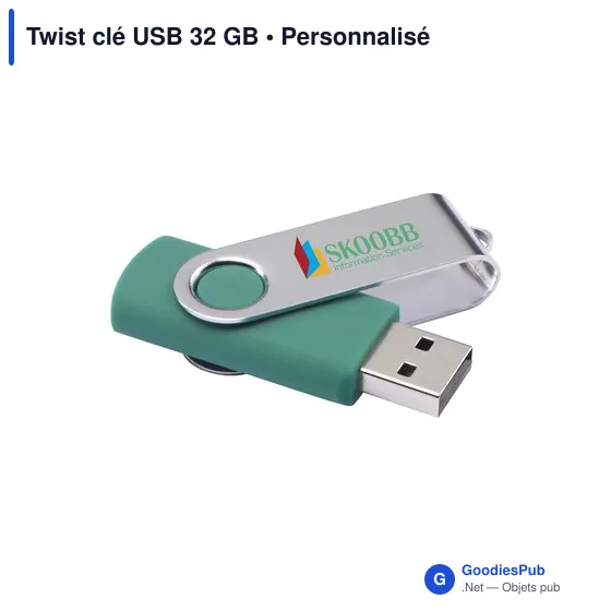 Clé USB personnalisable 32 Go avec logo - Twist - Image 2