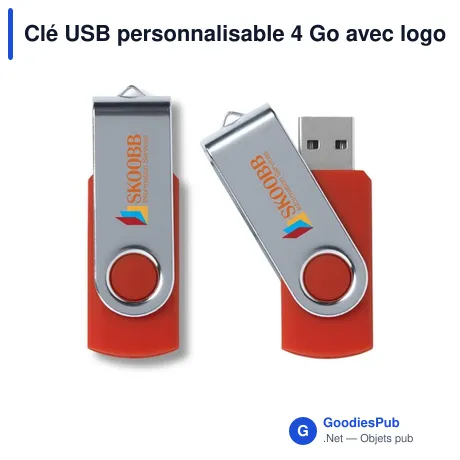 Clé USB personnalisable 4 Go avec logo - Twist