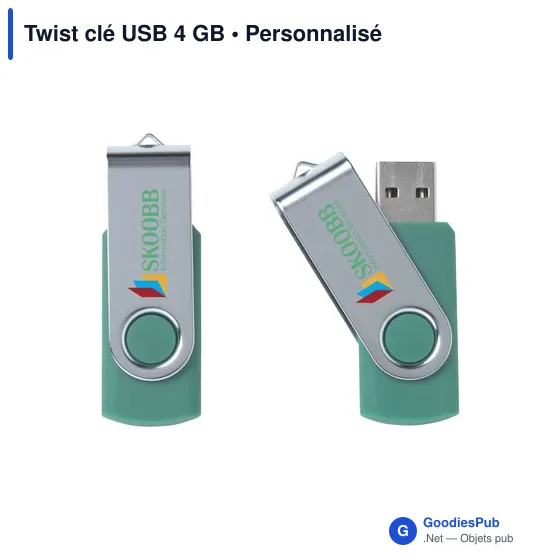 Clé USB personnalisable 4 Go avec logo - Twist - Image 11