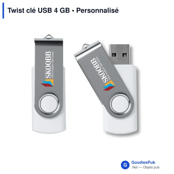 Clé USB personnalisable 4 Go avec logo - Twist - Image 7