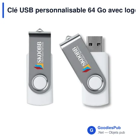 Clé USB personnalisable 64 Go avec logo - Twist