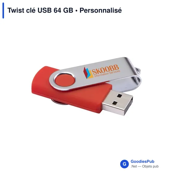 Clé USB personnalisable 64 Go avec logo - Twist - Image 10