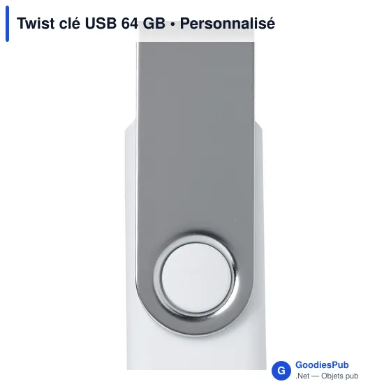 Clé USB personnalisable 64 Go avec logo - Twist - Image 2