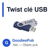 Clé USB personnalisable 8 Go avec logo - Twist - Miniature 6