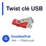 Clé USB personnalisable 8 Go avec logo - Twist - Miniature 8