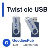 Clé USB personnalisable 16 Go avec logo - Twist - Miniature 1