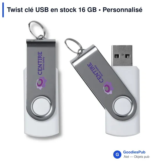 Clé USB personnalisable 16 Go avec logo - Twist - Image 2