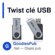 Clé USB personnalisable 16 Go avec logo - Twist - Miniature 3