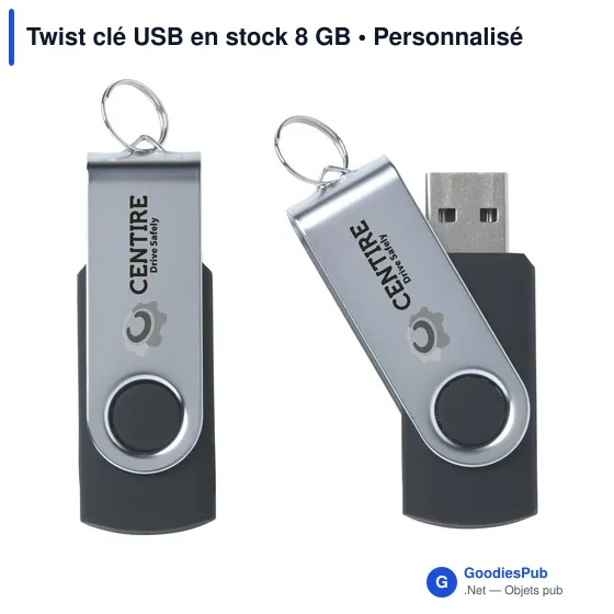 Clé USB personnalisable 8 Go avec logo - Twist - Image 1