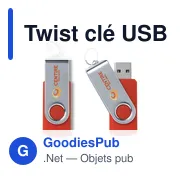 Clé USB personnalisable 8 Go avec logo - Twist - Miniature 2